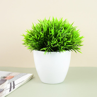 Sztuczne rośliny doniczkowe ted Green Bonsai małe drzewo trawa rośliny doniczkowe Ornament sztuczne kwiaty na dekoracja do przydomowego ogrodu wesele 3